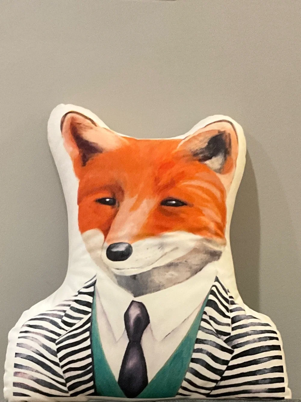 Decorative Fox Accent Pillow in Orange and White